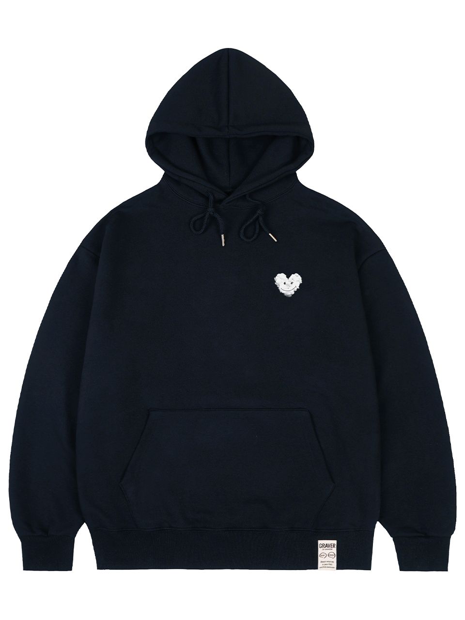 【GRAVER】23FW★ Small Cloud Heart Smile Hoodie MUSINSA | GRAVER [UNISEX] Small Cloud Heart Smile Hoodie_Navy