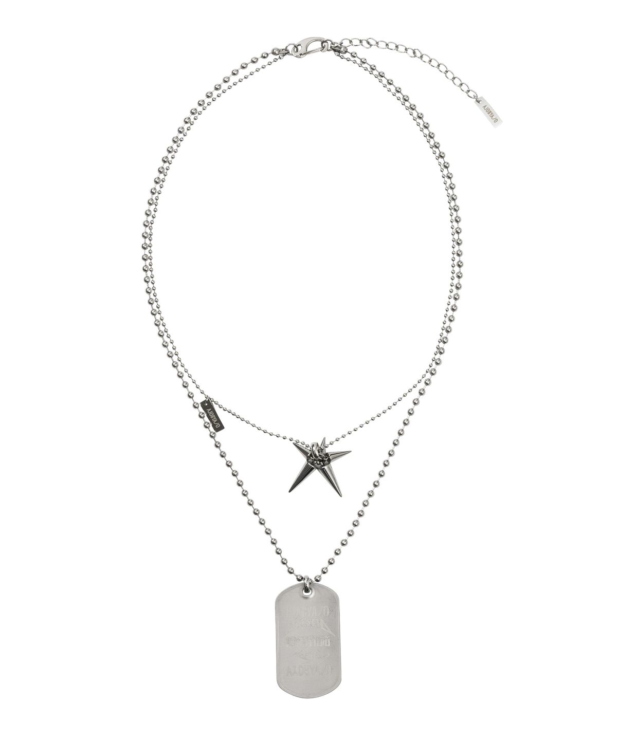 아조바이아조(AJOBYAJO) Dog Tag Layered Necklace [SILVER]