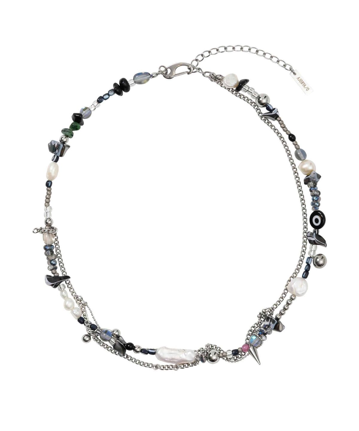 아조바이아조(AJOBYAJO) Fresh Water Pearl Layered Necklace [SILVER]