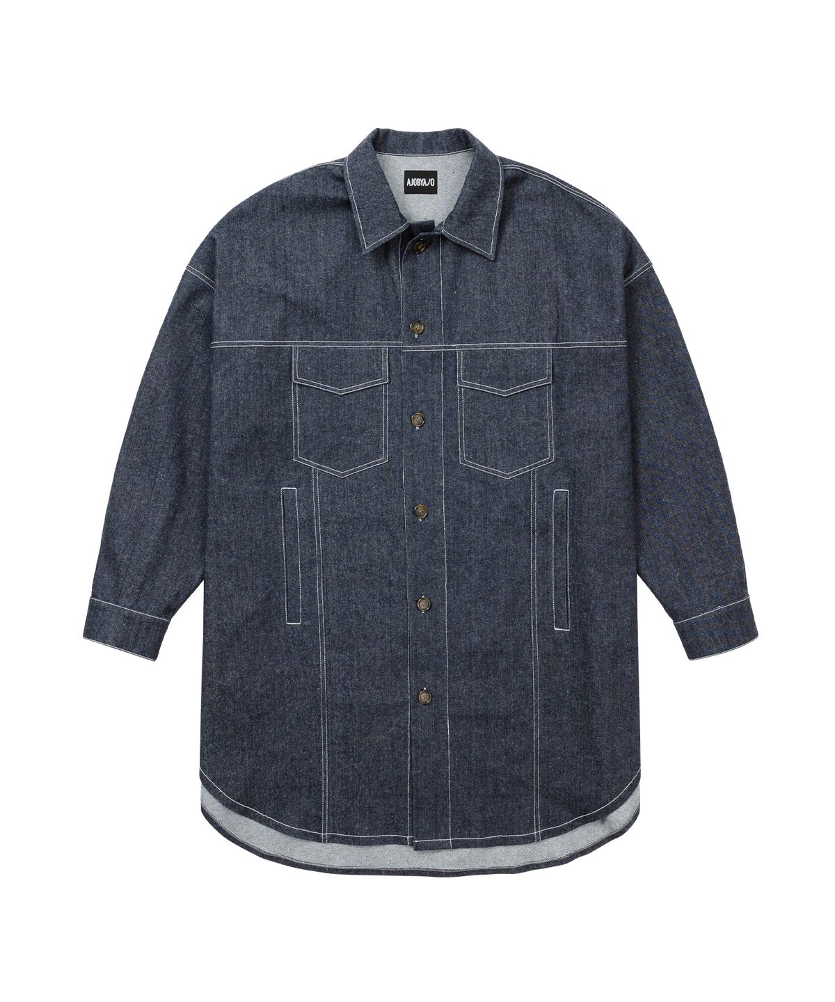 아조바이아조(AJOBYAJO) Recycled Denim Oversized Shirt Jacket [NAVY]