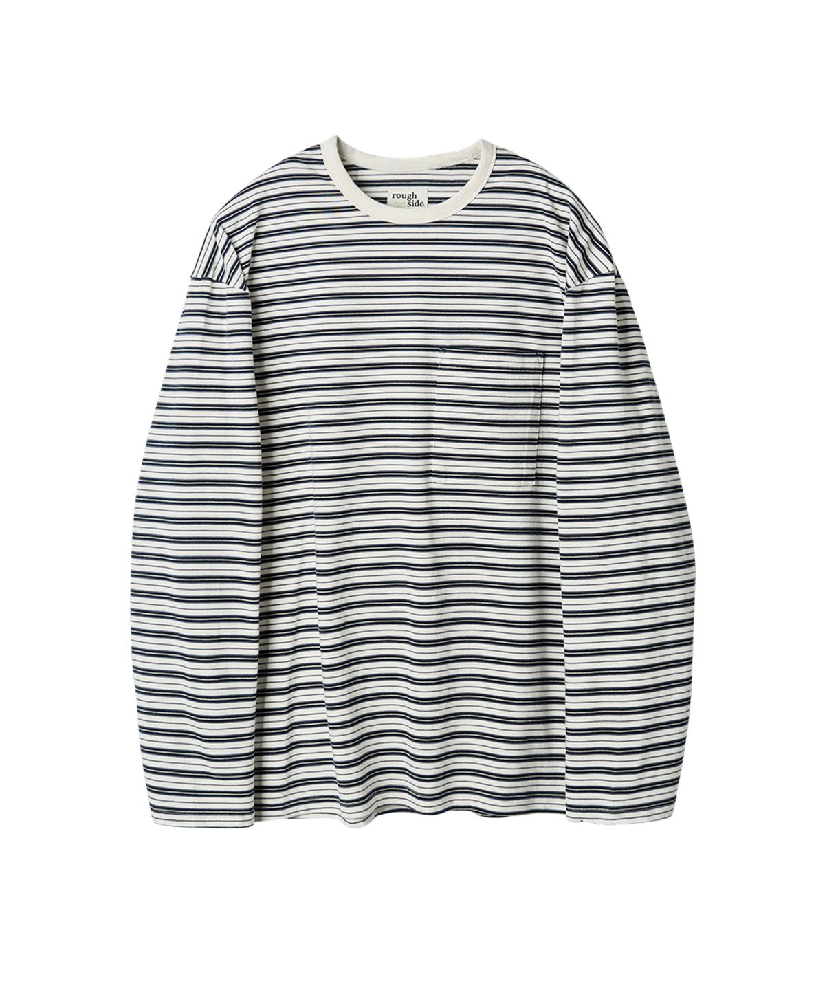 러프사이드(ROUGHSIDE) Multi Stripe Long Sleeve Navy
