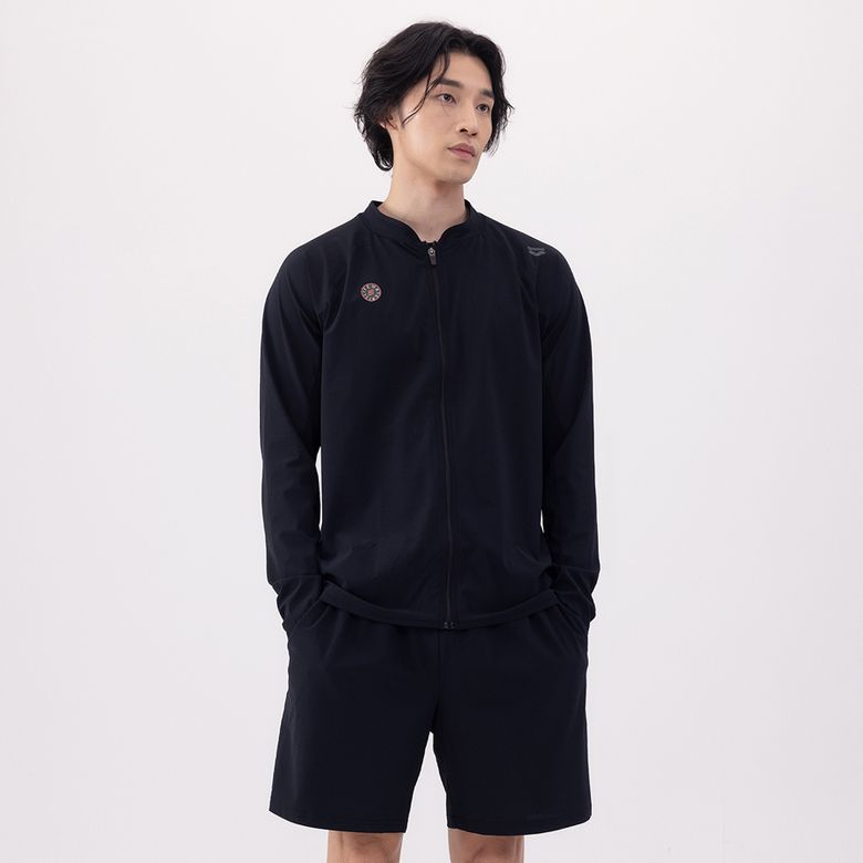 플레인 레저 집업 래쉬가드 세트 A4BM1PC72BLK