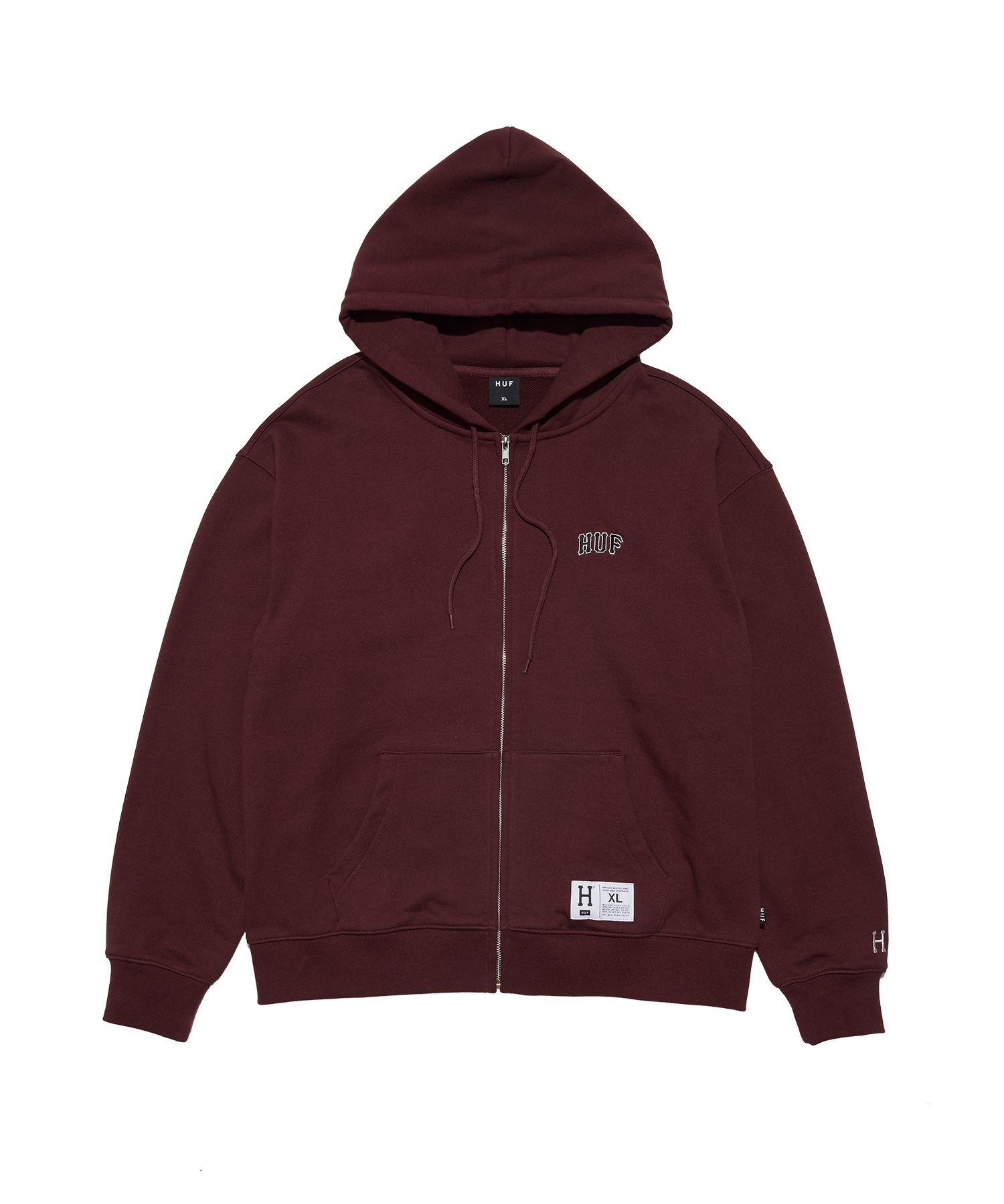 ★HUF★APPLIQUE ARCH LOGO HOODIE ZIP UP★送料・関税込★ MUSINSA公式 | HUF HUF ARCH LOGO HOODIE ZIP UP [BURGUNDY]