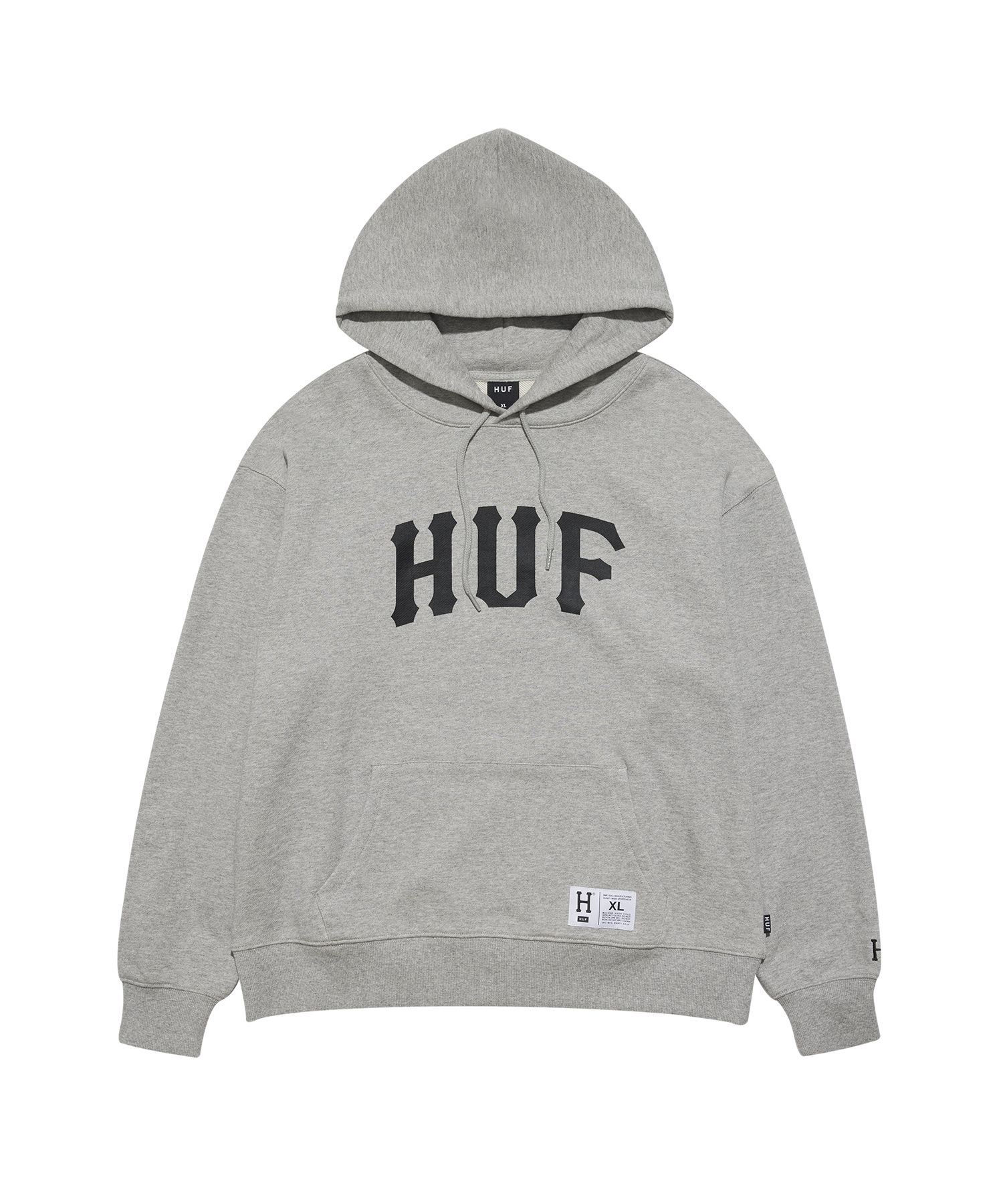 MUSINSA HUF ARCH LOGO HOODIE V2 [GREY/BLACK]