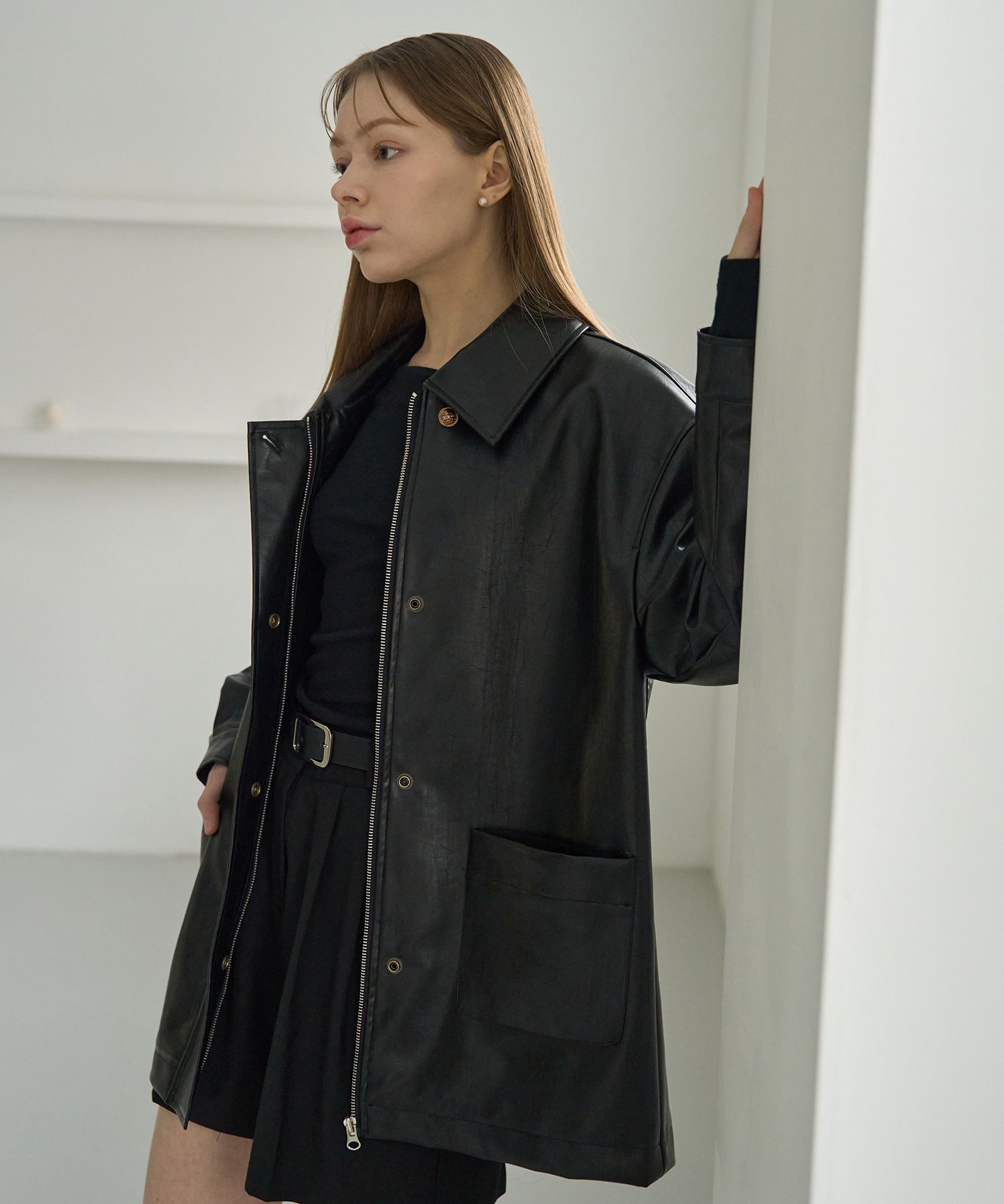 新品⭐︎ SLY オーバーサイズ ブラックレザージャケット SLY（スライ） レザージャケット ライダース VINTAGE BOXY F/LEATHER