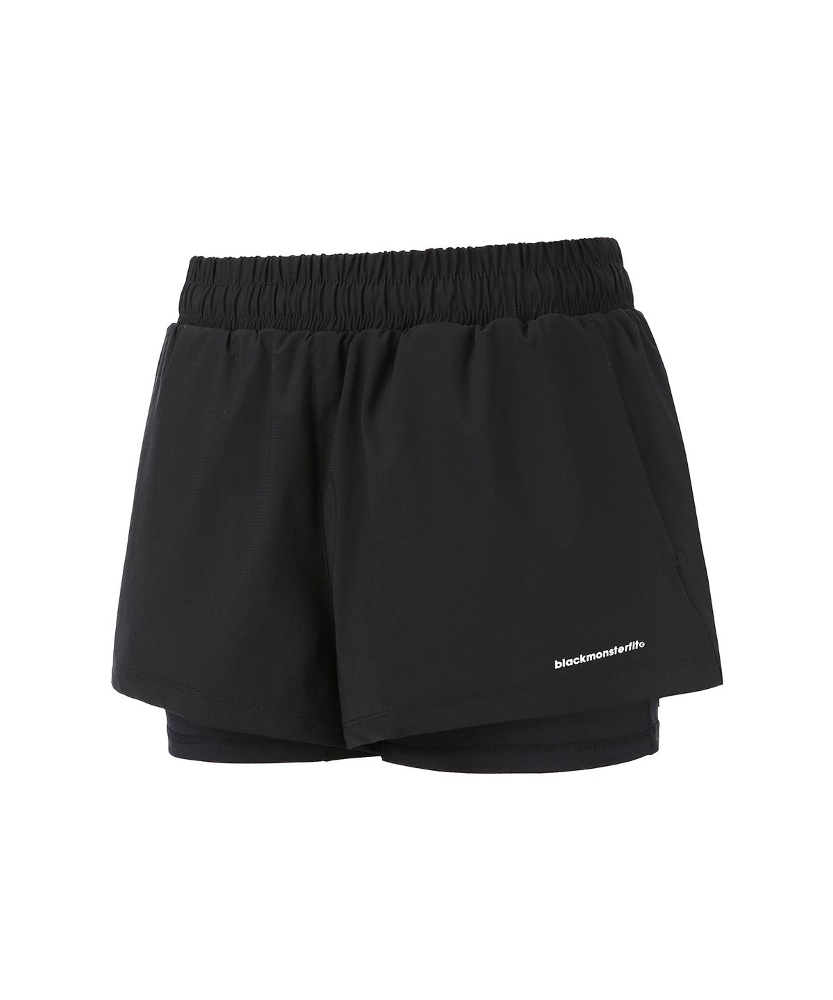 블랙몬스터핏(BLACK MONSTER FIT) 액티브 우먼 투인원 워터 쇼츠 (BLACK) / BM230717