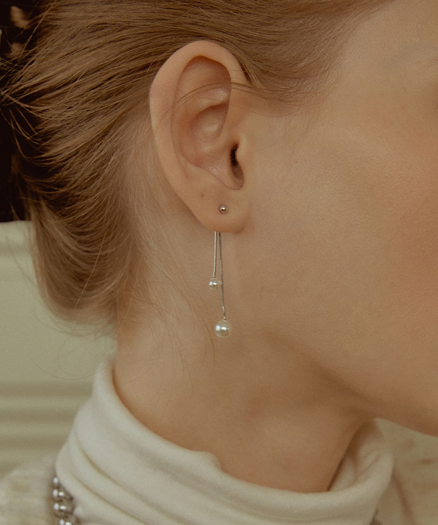 イヤリング TATIANA Mono pearl two-way drop earrings EC1480 MUSINSA | TATIANA Mono pearl two-way drop earrings EC1480