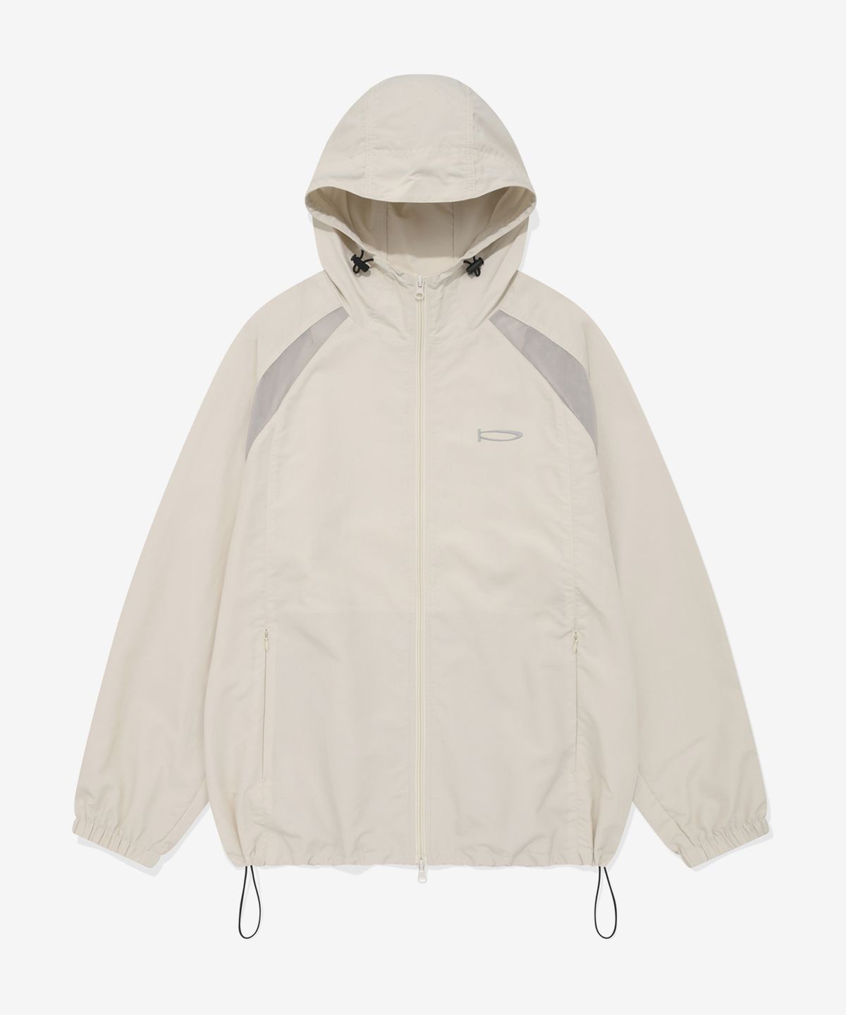 피지컬 디파트먼트(PHYSICAL DEPARTMENT) COLOR BLOCK MESH HOODIE TRACK JACKET IVORY