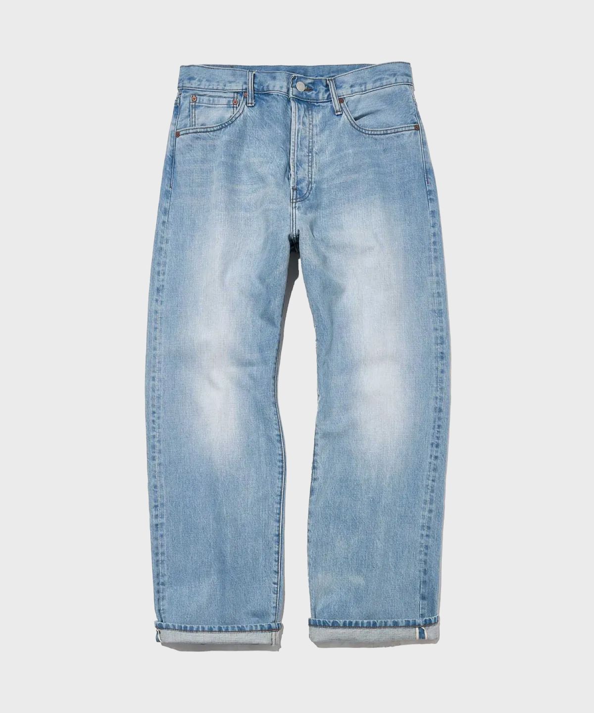 아웃스탠딩(OUTSTANDING) 30’s CINCH BACK SELVEDGE WIDE PANTS_SKY BLUE