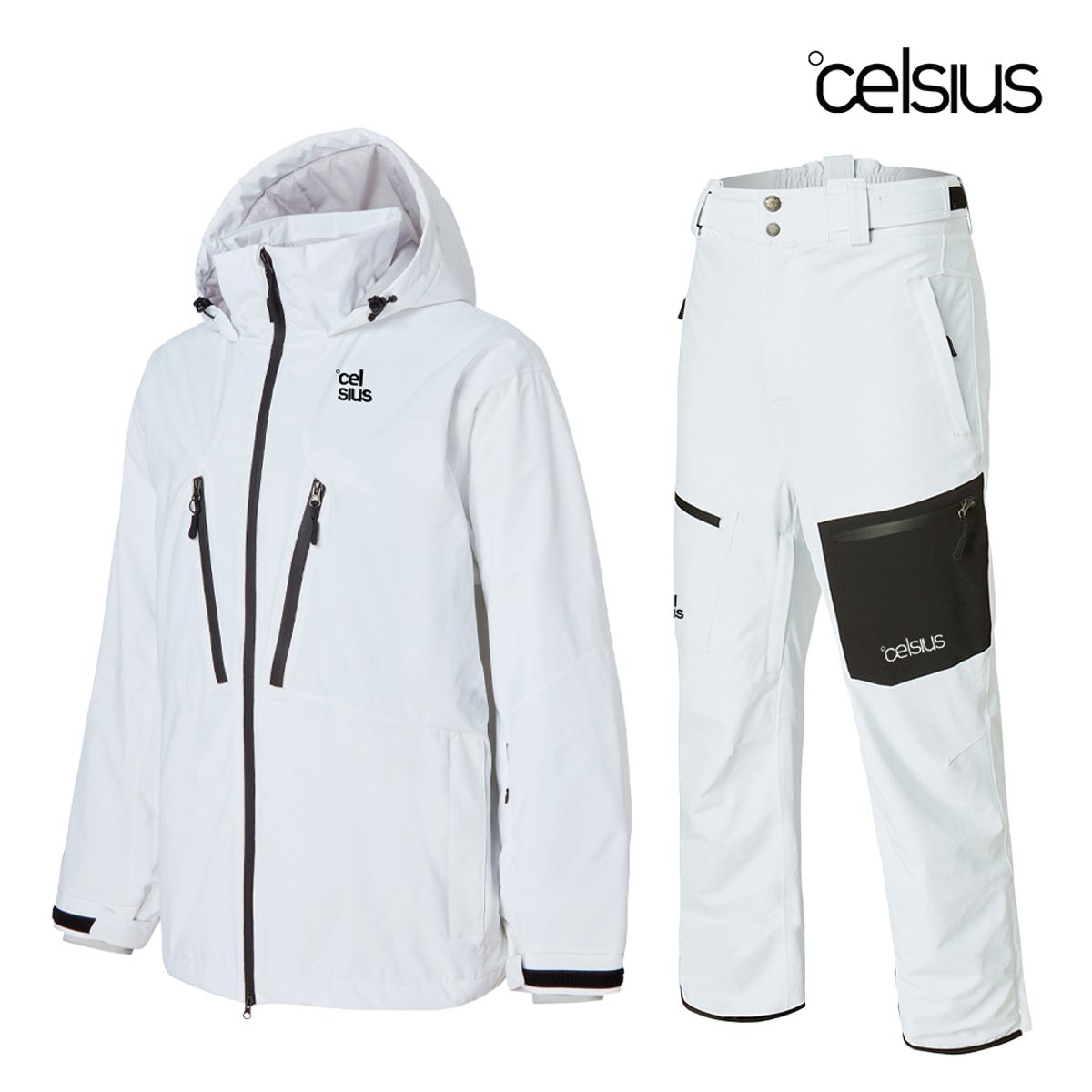 셀시우스(CELSIUS) 엑설런트 밴티지 스트레치 카고 세트 화이트 스키복