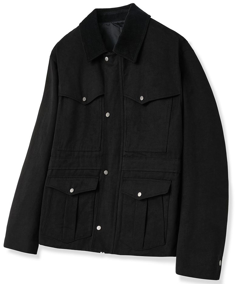 스페이 패널 헌팅 블루종 자켓 [BLACK]
