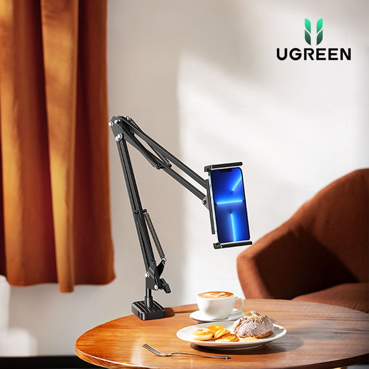 유그린(UGREEN) 풀메탈 360도 트리플앵글 자바라 핸드폰 태블릿 거치대