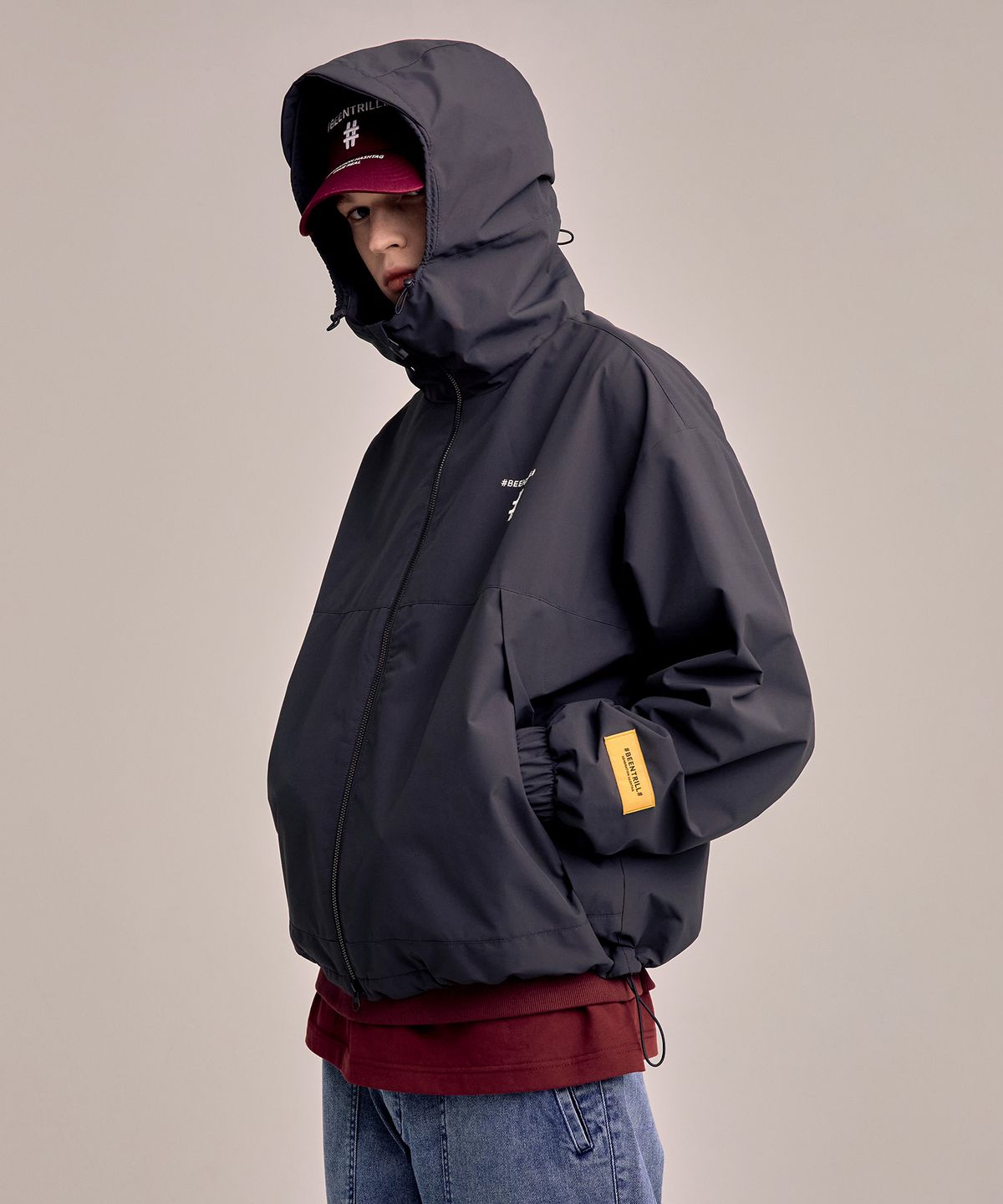 빈트릴(BEENTRILL) 윈드쉴드 레이 도비 점퍼(다크 차콜)