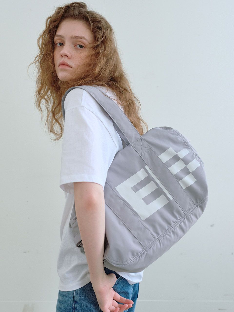 ENZO BLUES☆Pixel Logo Shoulder Bag MUSINSA | ENZO BLUES Pixel Logo Shoulder Bag (Light Grey)