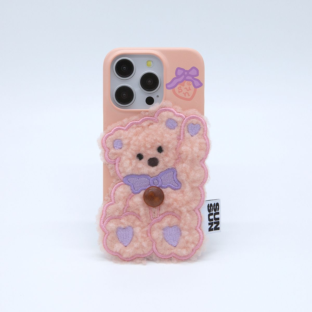 세컨드유니크네임(SECOND UNIQUE NAME) SUN CASE PATCH HI BEAR PEACH