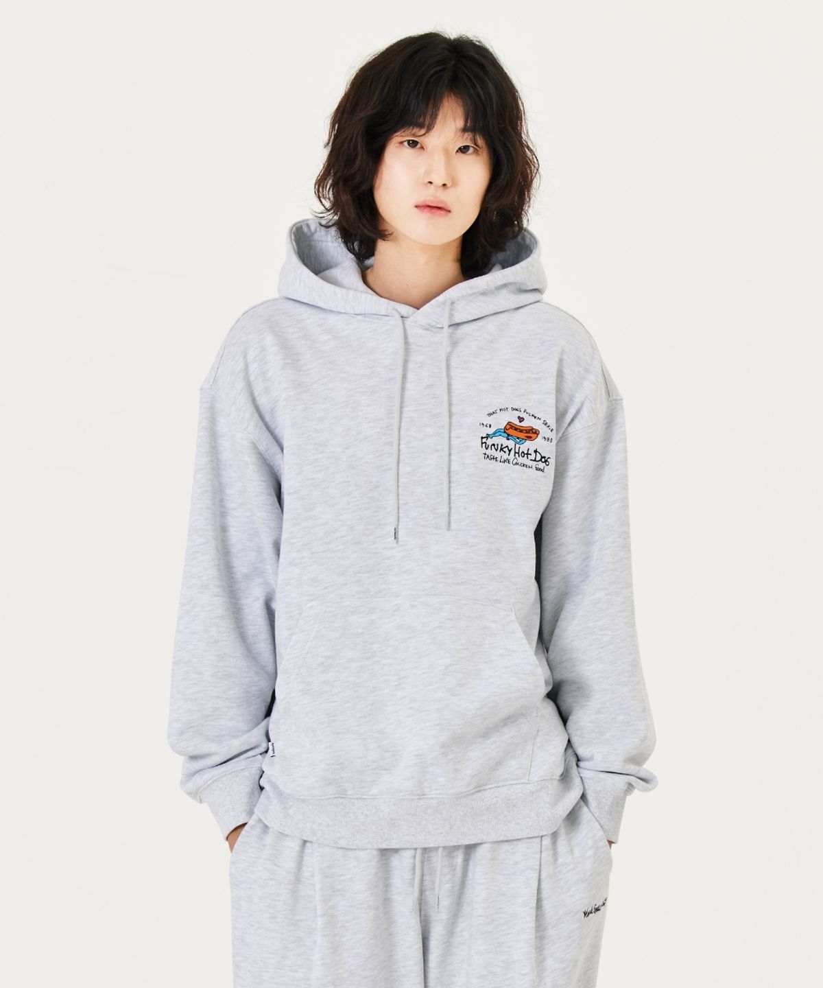 마크곤잘레스(MARK GONZALES) MG FUNKY HOTDOG GRAPHIC HOODIE - L/GREY