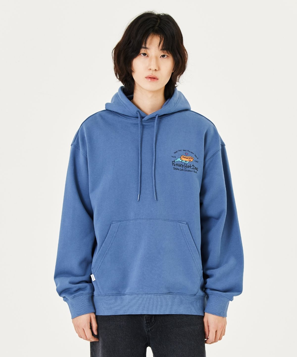 마크곤잘레스(MARK GONZALES) MG FUNKY HOTDOG GRAPHIC HOODIE - D/BLUE