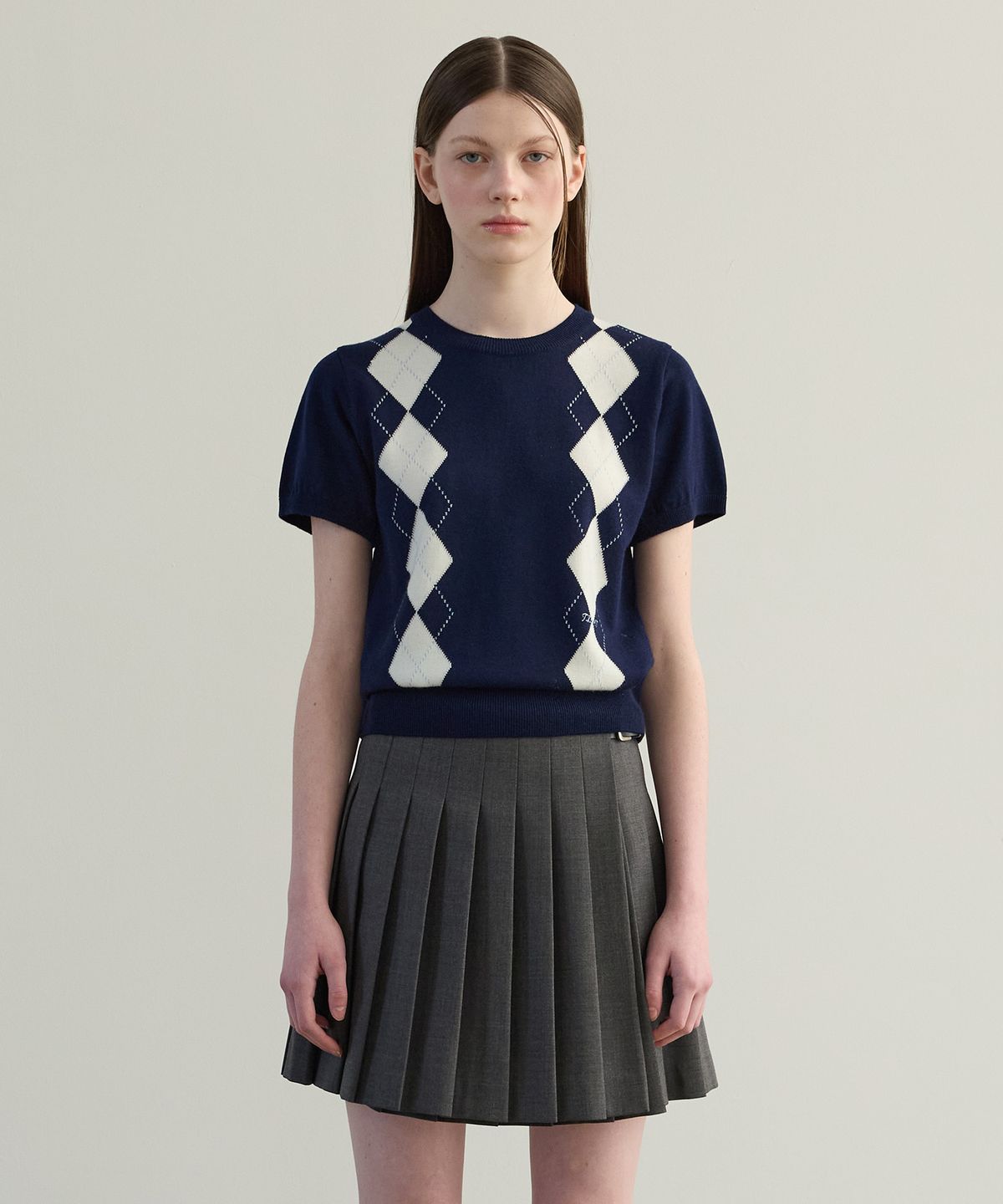 튜드먼트(TTUDEMENT) VINTAGE WOOL PLEATS SKIRT CHARCOAL