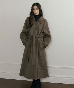 handmade wool trench coat-brown