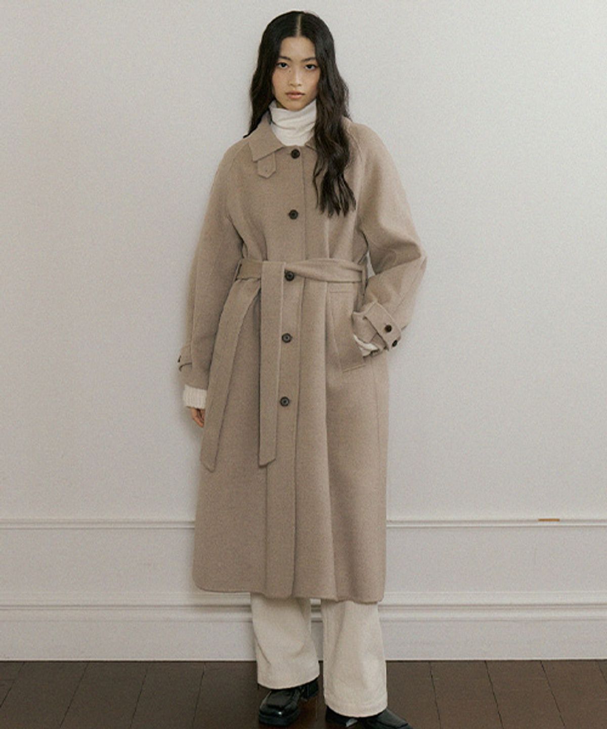 링서울(LINGSEOUL) handmade wool trench coat-oatmeal