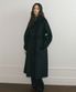 handmade wool trench coat-black