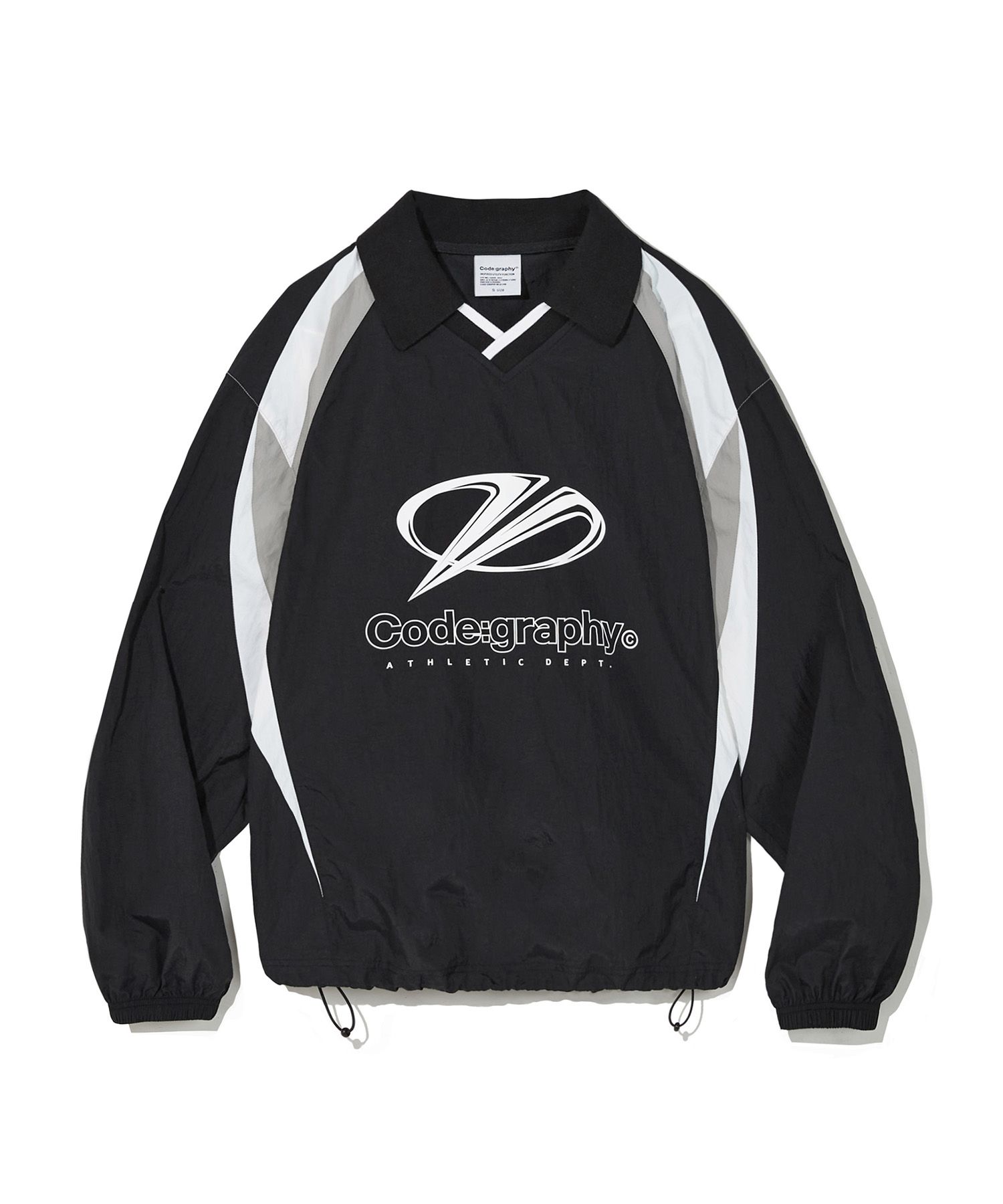 MUSINSA | Codegraphy Spare logo nylon collar sweatshirt_black