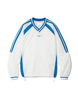 CGP ARC 로고 나일론 배색 브이넥 맨투맨_화이트