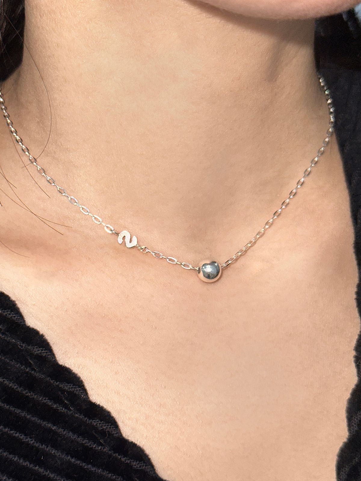 빈움(VINOOM) mini initial ball necklace (이니셜)