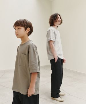 오버핏 포켓 티셔츠_카키