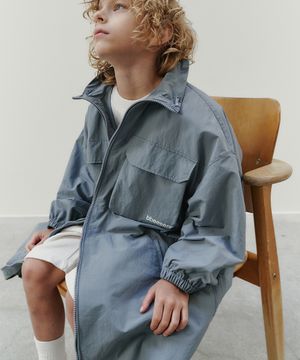 포켓 롱 윈드브레이커_그레이