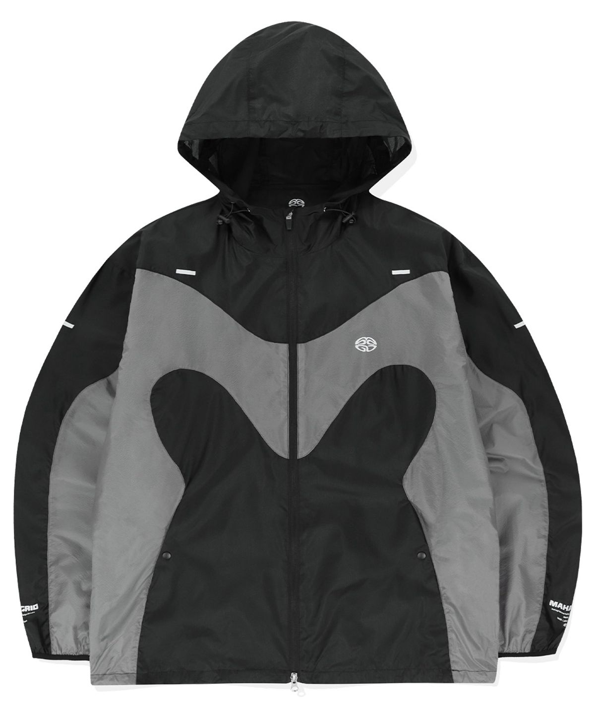 마하그리드(MAHAGRID) WAVE M LOGO HOODED WINDBREAKER BLACK(MG2ESMB960A)
