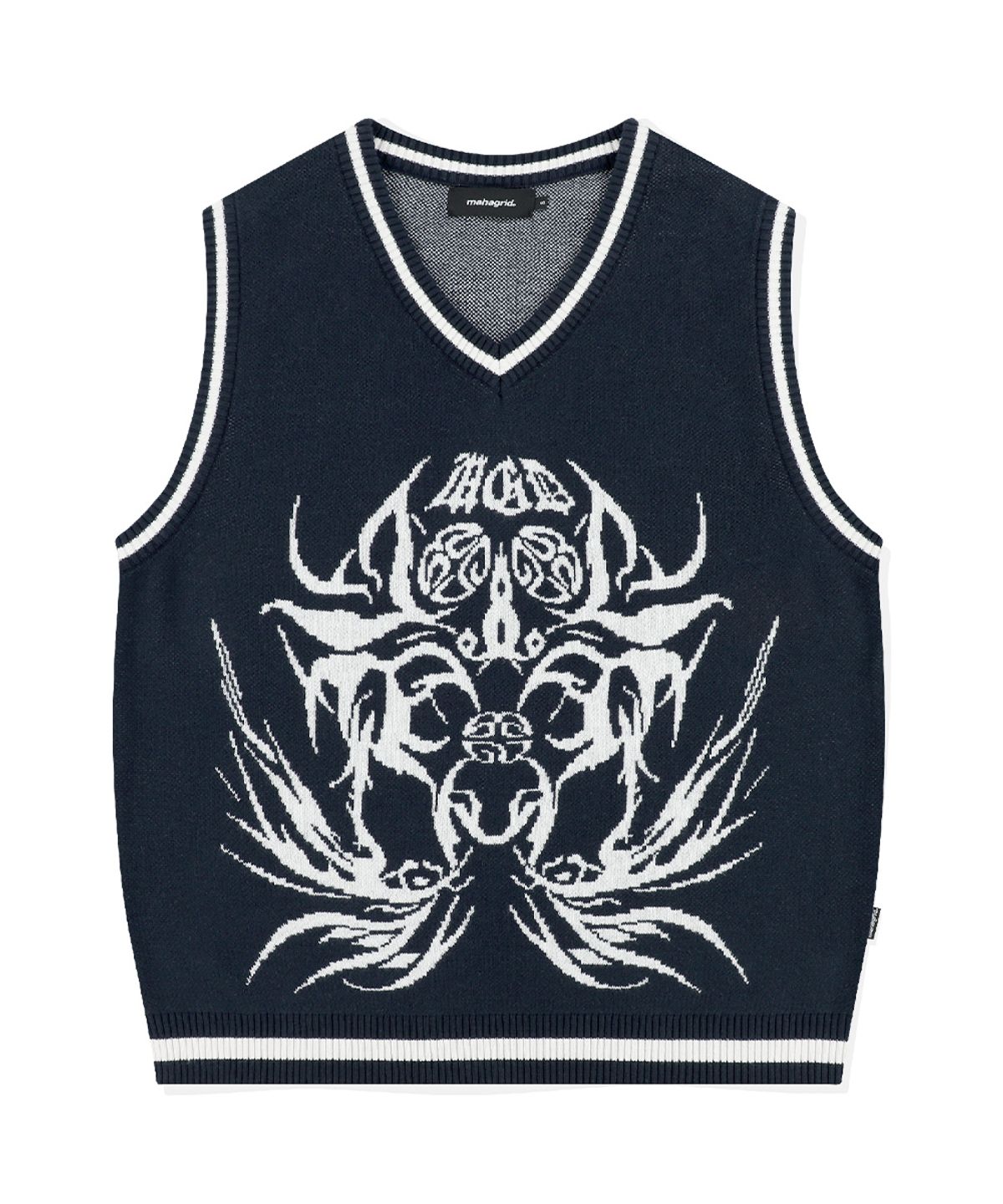 마하그리드(MAHAGRID) ECLIPSE TRIBAL KNIT VEST NAVY(MG2ESMK602A)