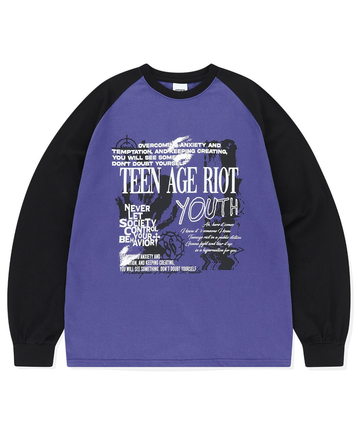 마하그리드(MAHAGRID) YOUTH RAGLAN LS TEE PURPLE(MG2ESMT566A)
