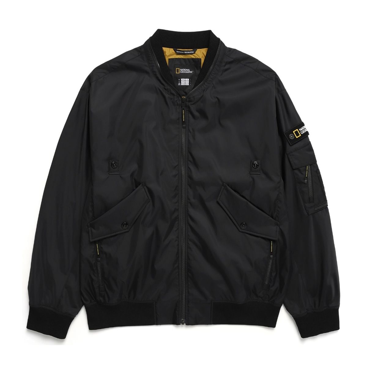 내셔널지오그래픽(NATIONALGEOGRAPHIC) N241MJP901 헬리아카 세미 오버핏 MA-1 항공점퍼 CARBON BLACK