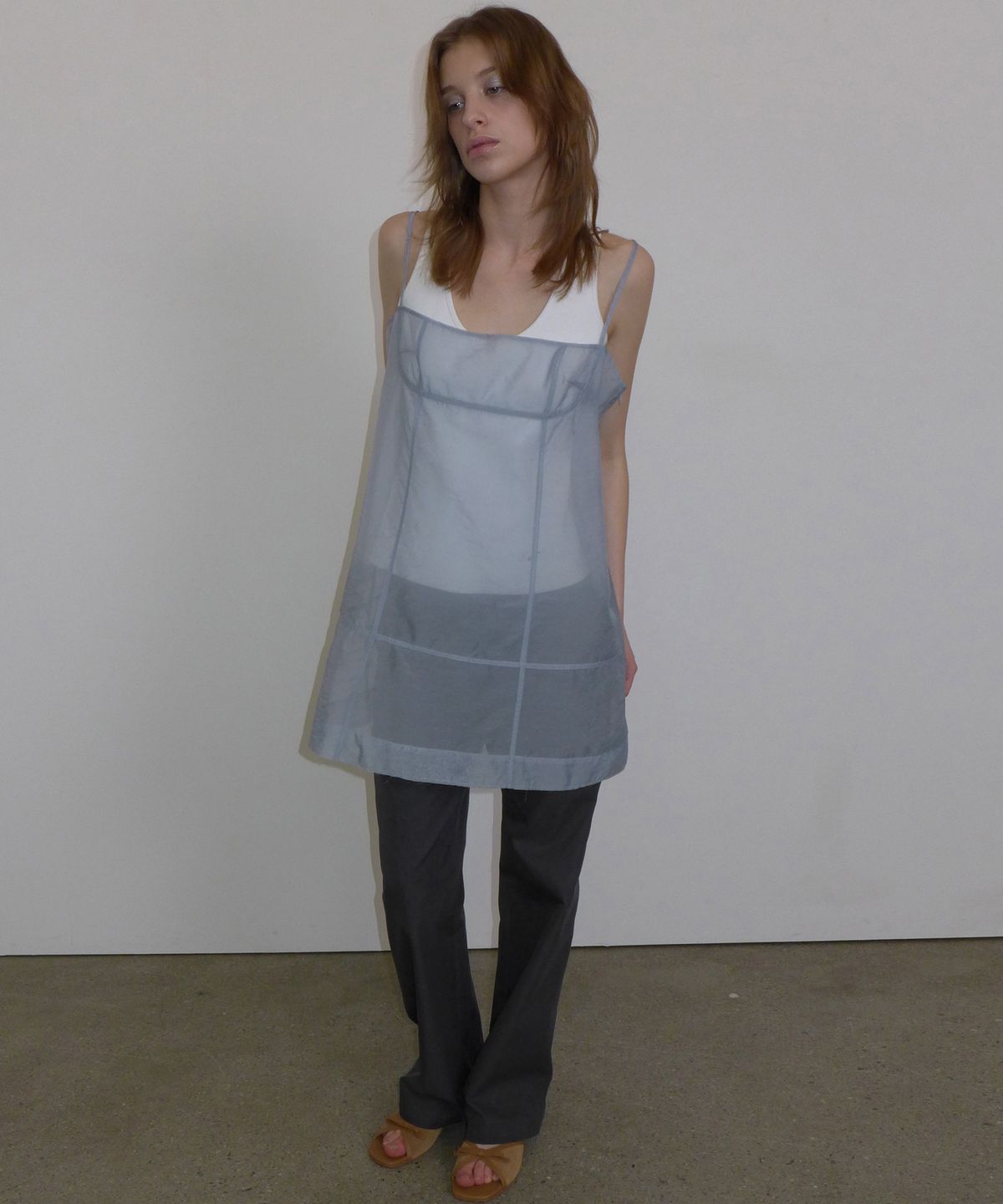 오버듀플레어(OVERDUEFLAIR) SHEER BUSTIER OPS_HAZE BLUE