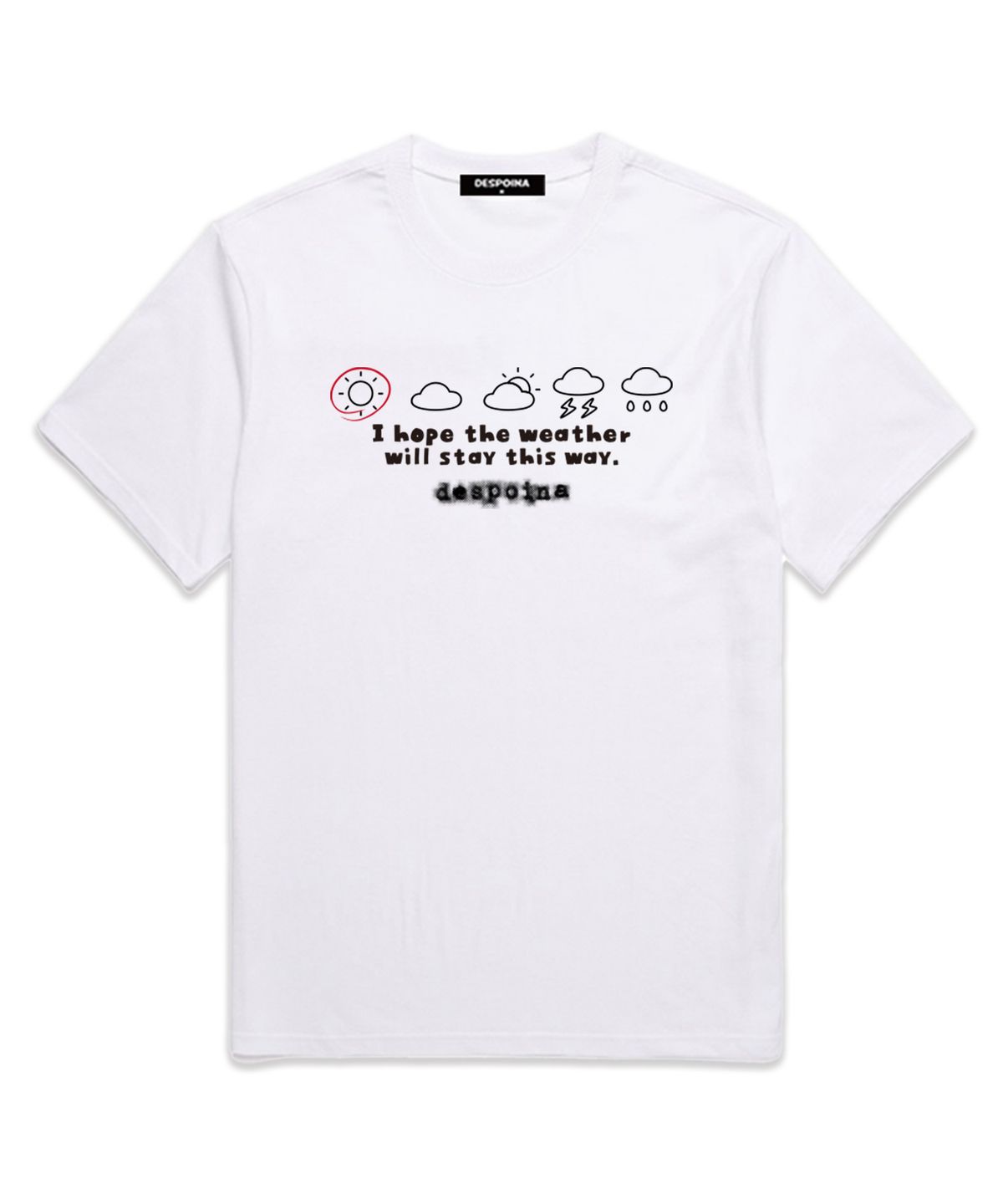 우즈(OUSE) Weather emoticon 오버핏 반팔 티셔츠 (DS010) 화이트