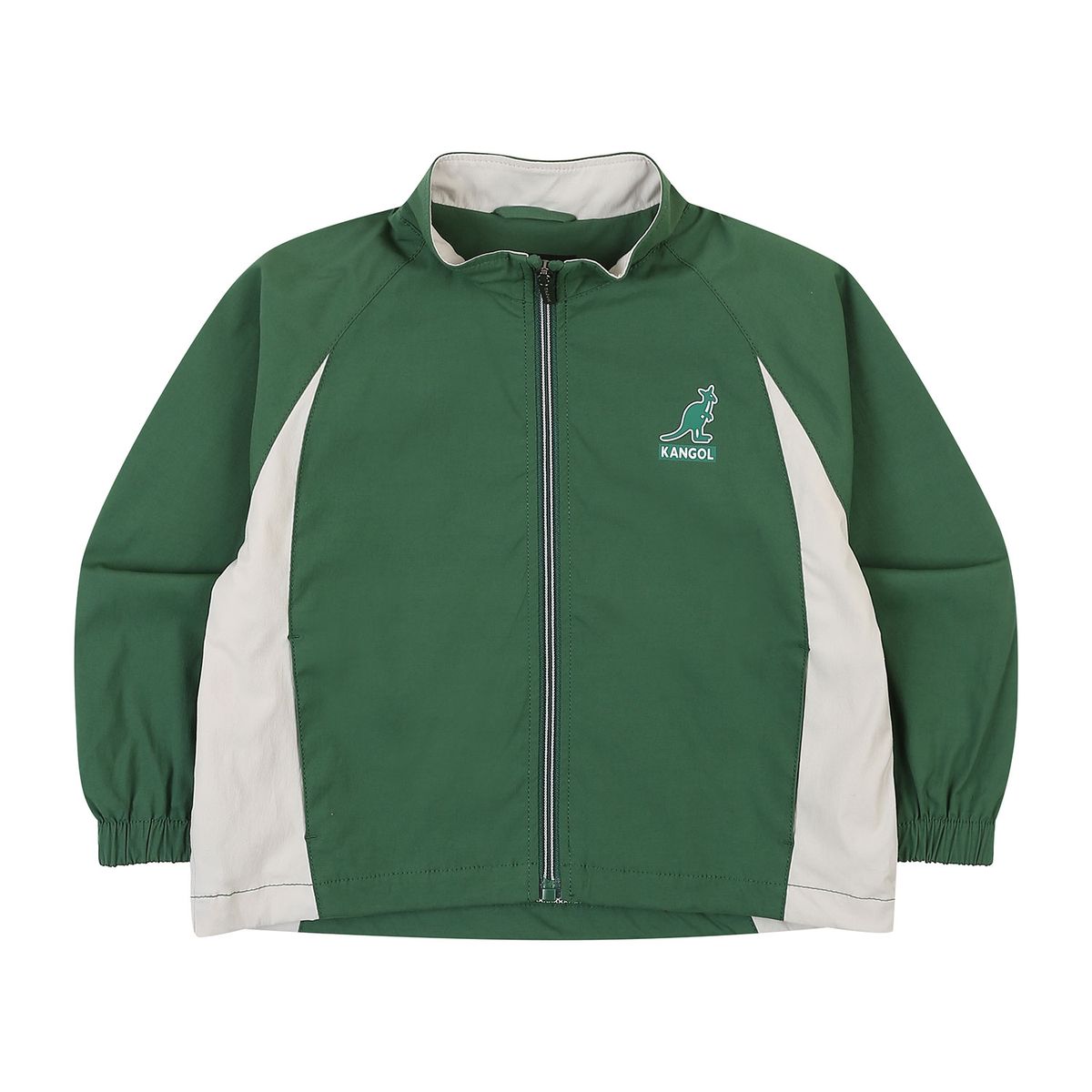 캉골키즈(KANGOL KIDS) GOAT 컬러 블록 나일론 집업 점퍼 QA 0013 그린/AQACJP00130GN
