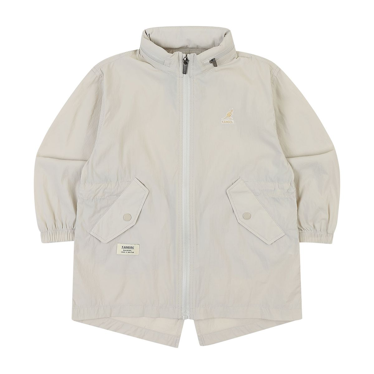 캉골키즈(KANGOL KIDS) GOAT 라이트 웨이트 나일론 롱 점퍼 QA 0012 라이트 그레이/AQACJP00120LY