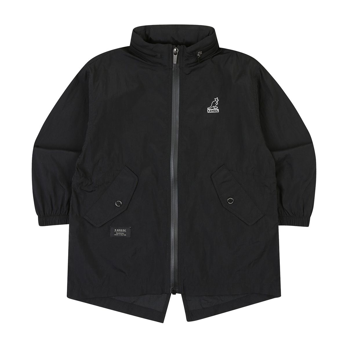 캉골키즈(KANGOL KIDS) GOAT 라이트 웨이트 나일론 롱 점퍼 QA 0012 블랙/AQACJP00120BK