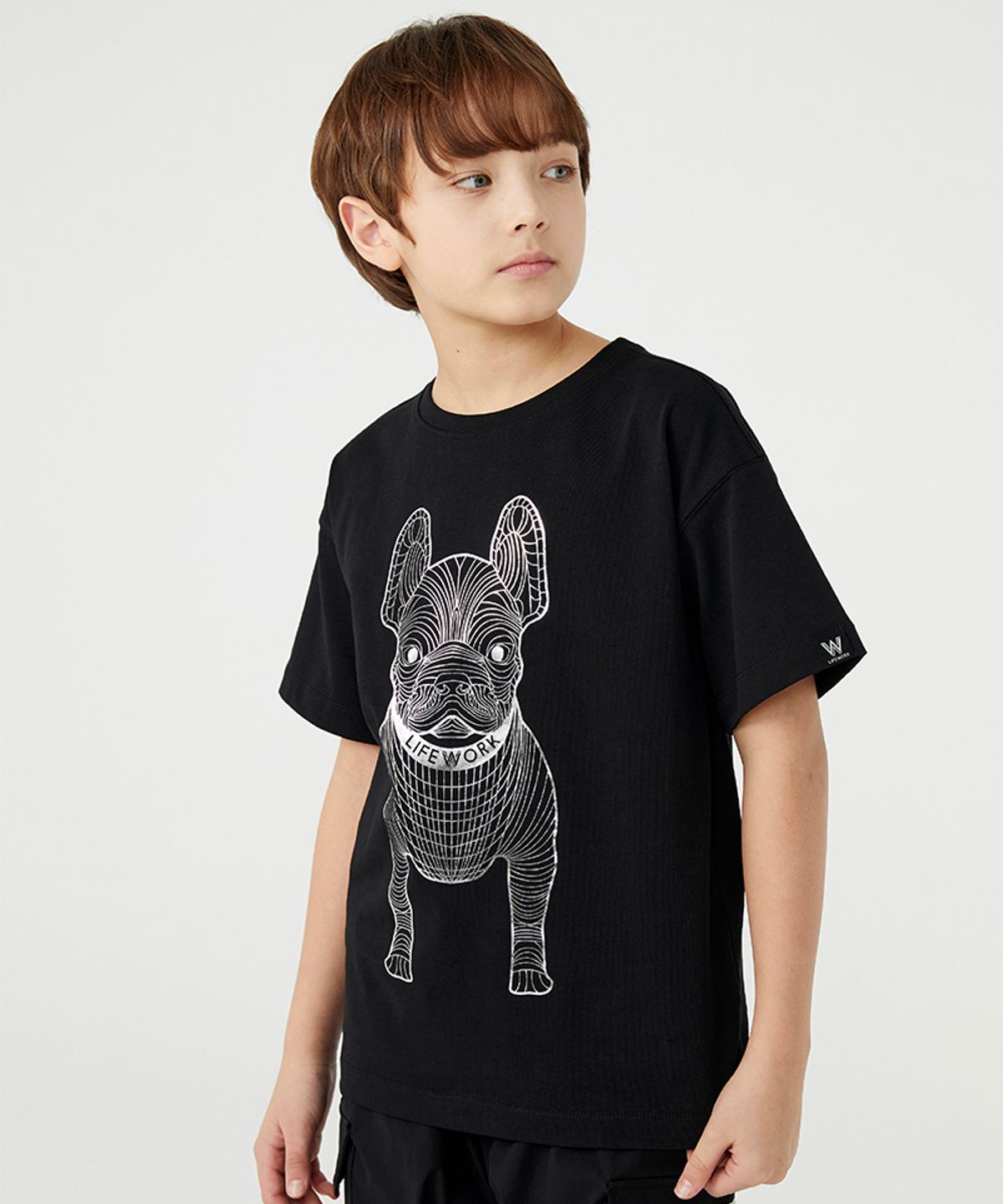 라이프워크 키즈(LIFEWORK KIDS) 키즈) 실버독 프린팅 반팔 티셔츠