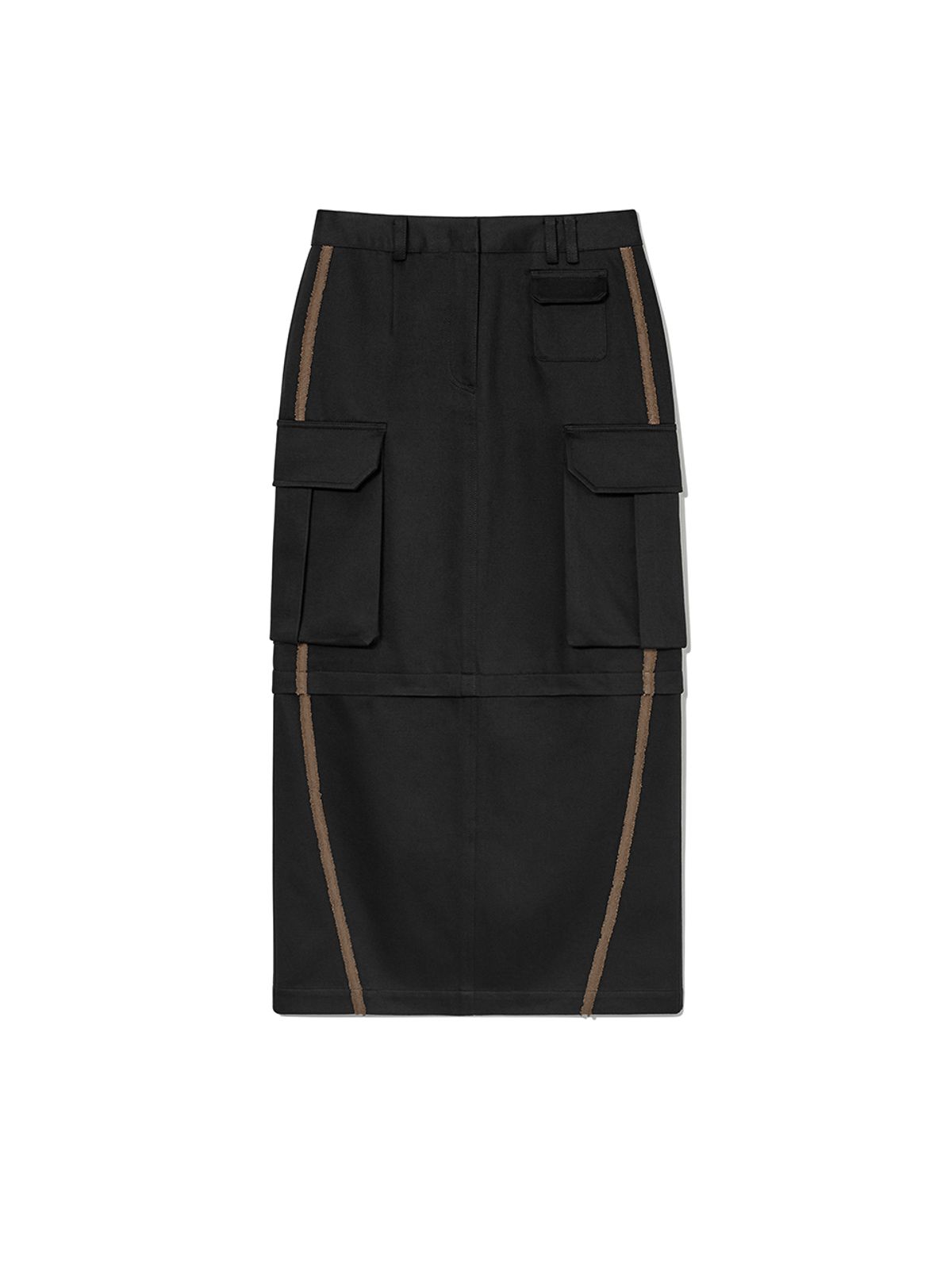 기준(KIJUN) JOEL Cargo Long Skirt Black