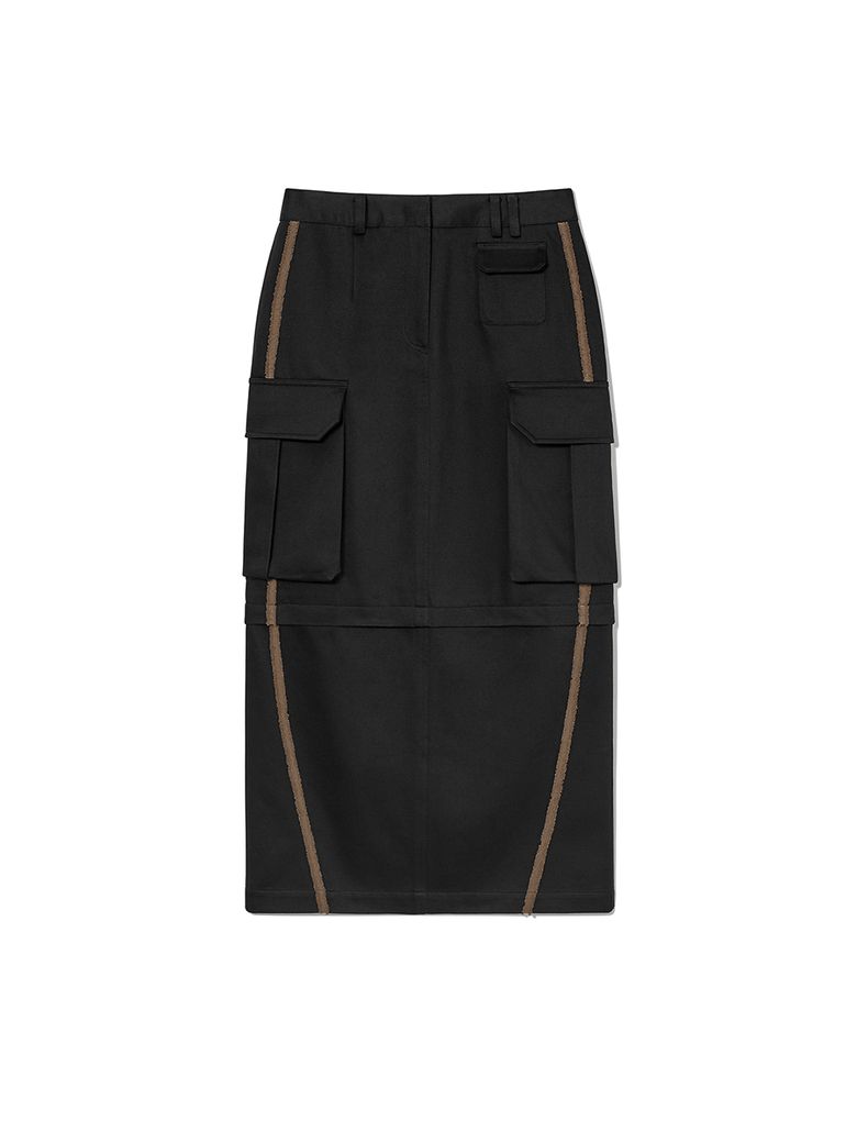JOEL Cargo Long Skirt Black