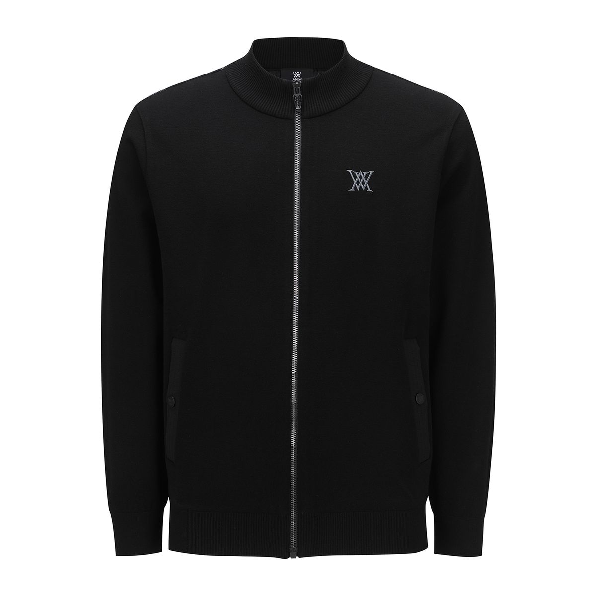 어뉴골프(ANEW GOLF) MEN BLACK CHECK BOARD CARDIGAN_BK