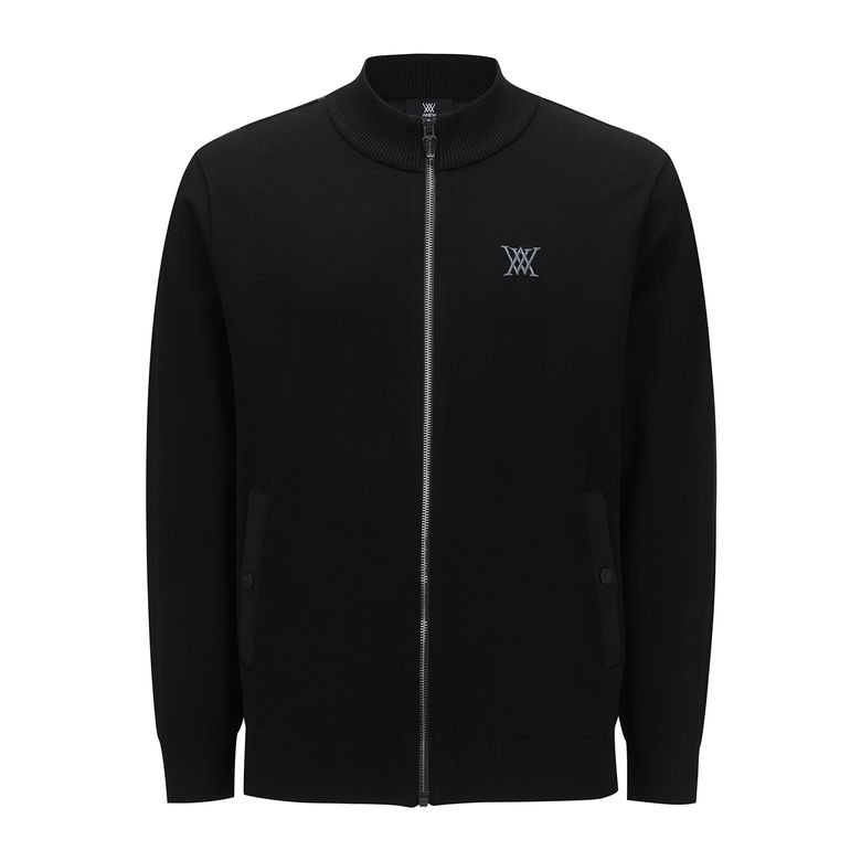 MEN BLACK CHECK BOARD CARDIGAN_BK