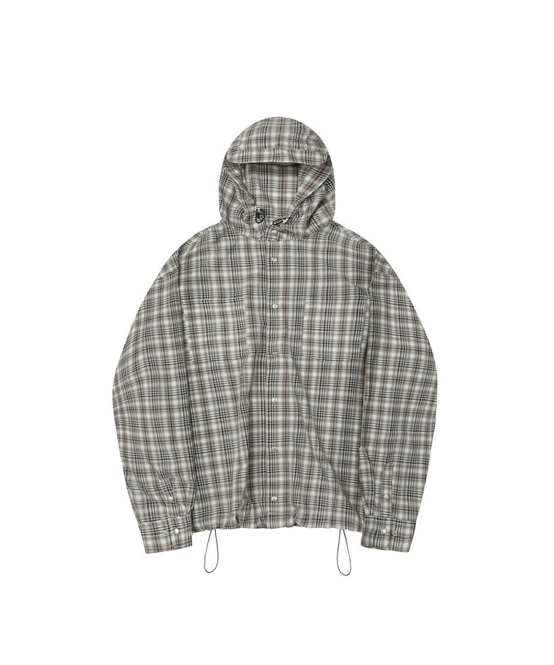 Check Snap Hooded Jacket [BEIGE]_SEJK011BEIGE
