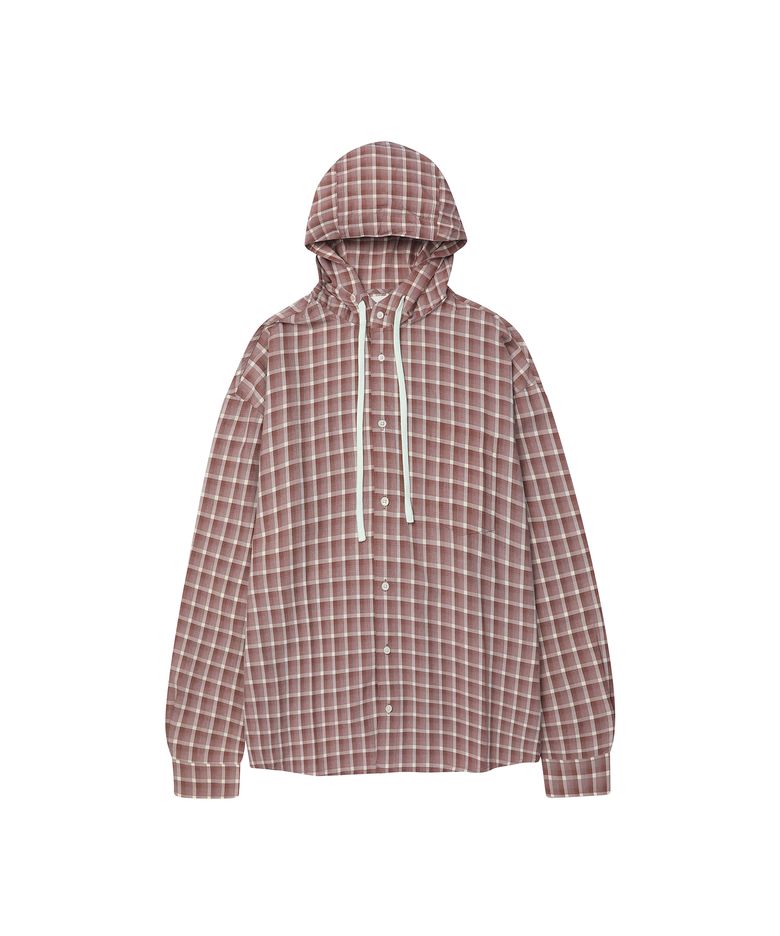 Check Hooded Shirt [BRICKRED]_SESH012BRICKRED