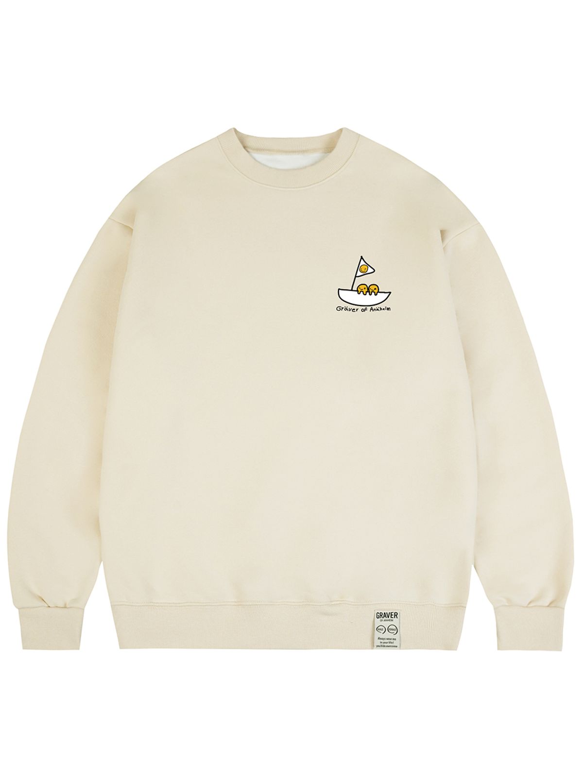 그레이버(GRAVER) [UNISEX]세일보트 스마일 맨투맨_크림