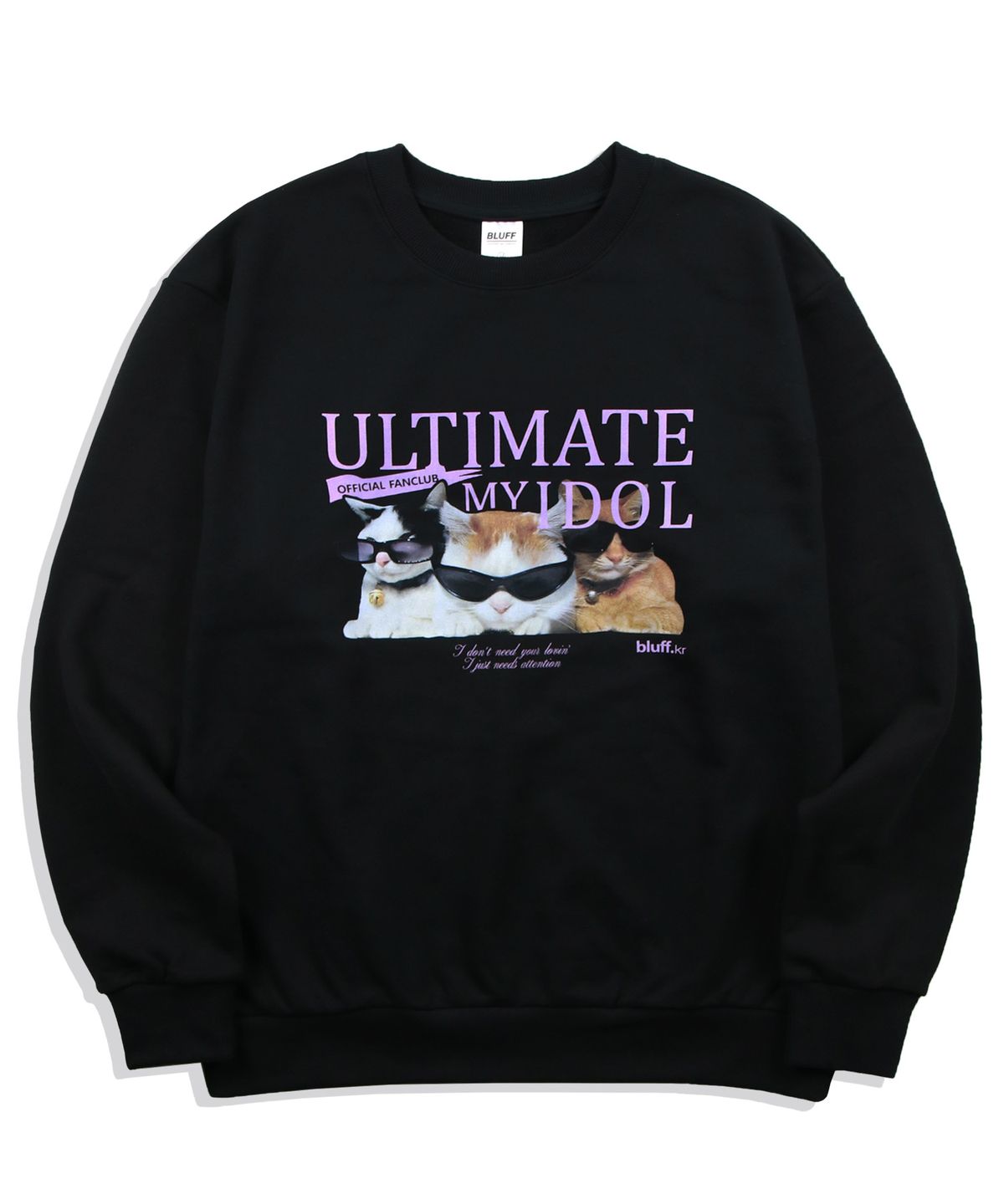 블러프(BLUFF) U.M.I 캣 스웨트셔츠 [BLACK]