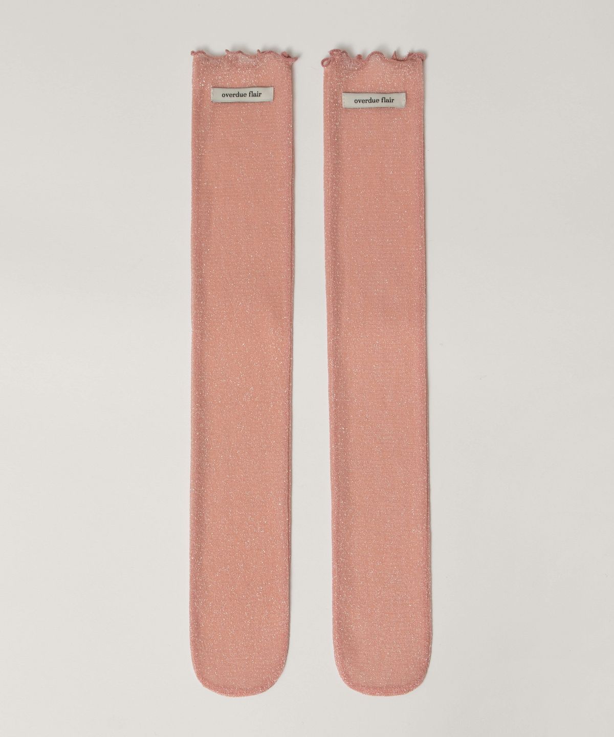 오버듀플레어(OVERDUEFLAIR) GLITTER MESH SOCKS_BABY PINK