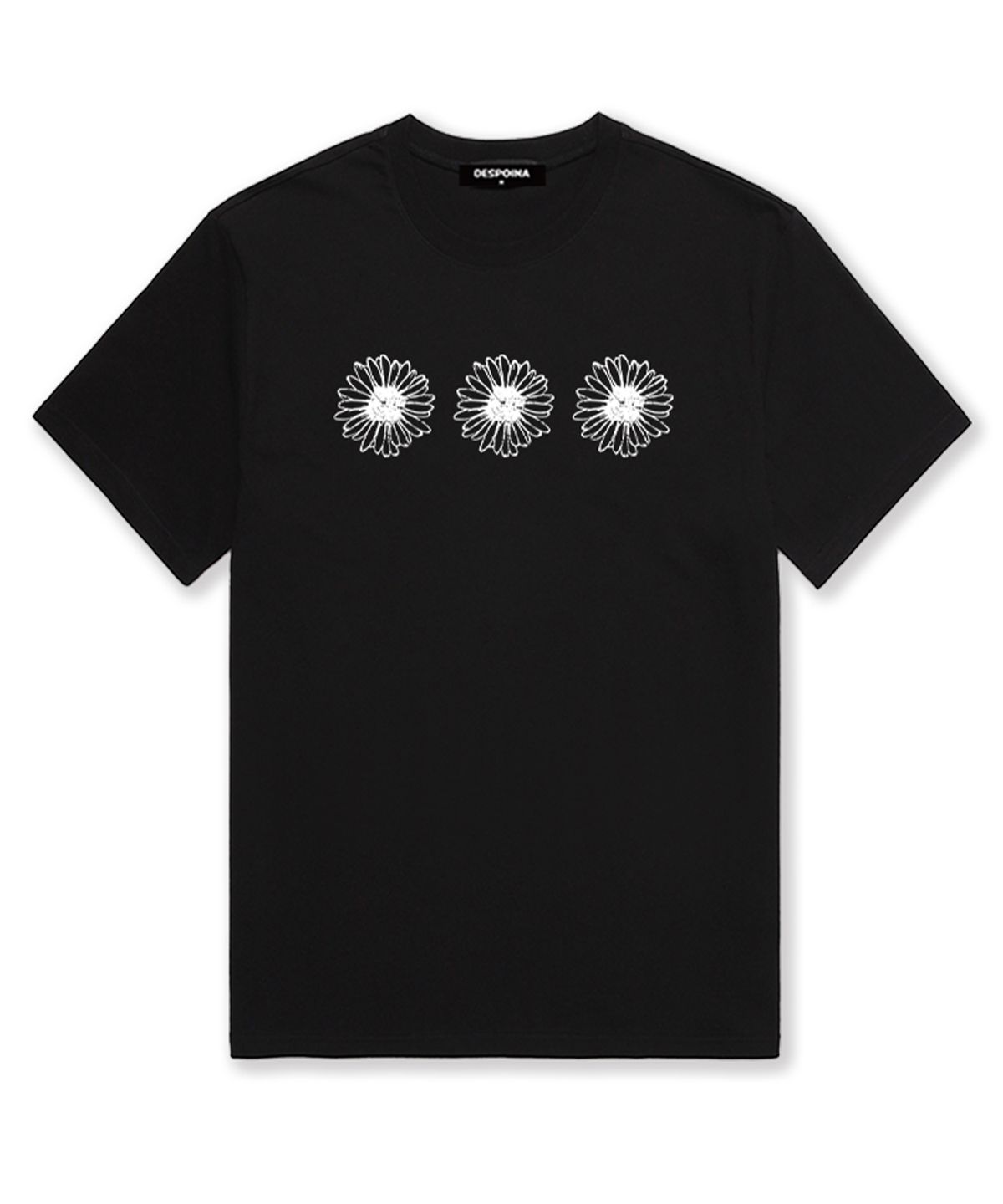 우즈(OUSE) Daisy logo 오버핏 반팔 티셔츠 (DS014) 블랙